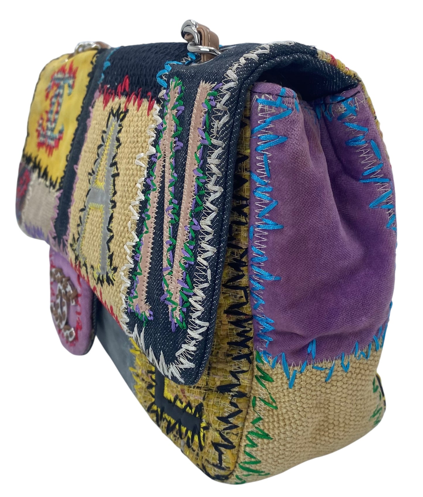 Chanel 2011 Jumbo Patchwork Multicolor Classic Flap Bag