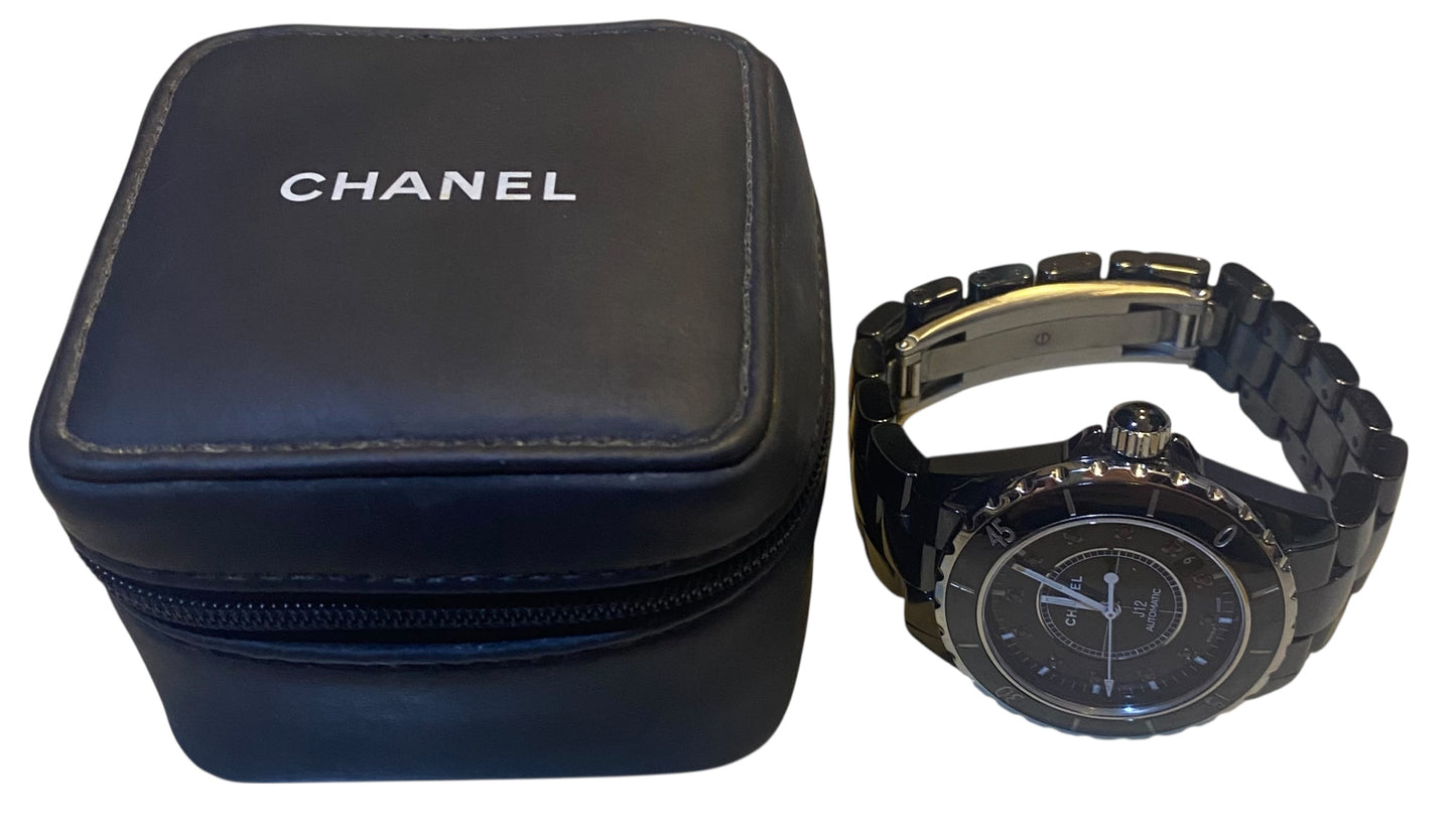Chanel Black Ceramic Ruby 38mm (Large Bezel) J12 Automatic Watch