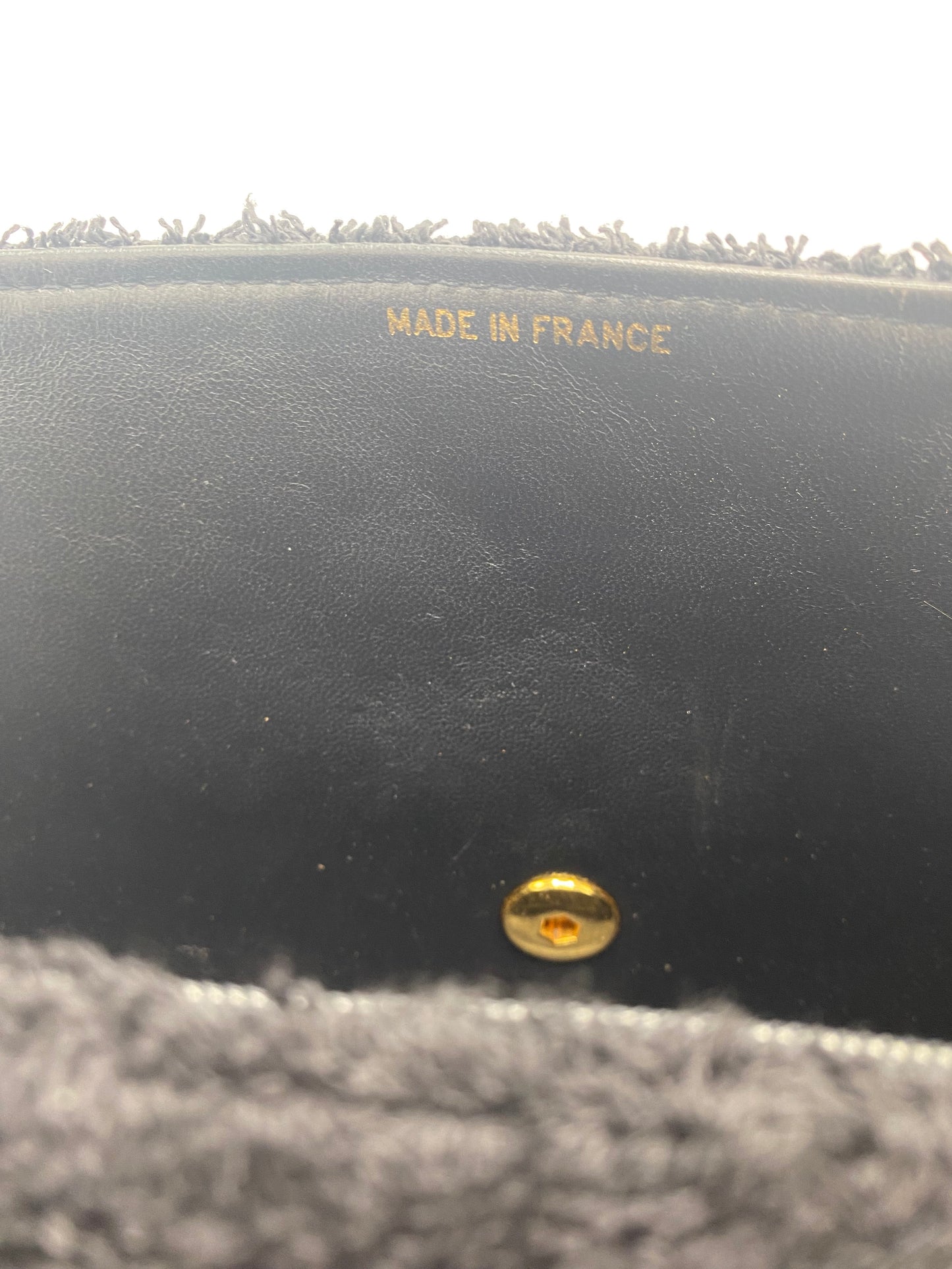 Rare Chanel 1994 Medium Black Terry Cloth Flap Bag
