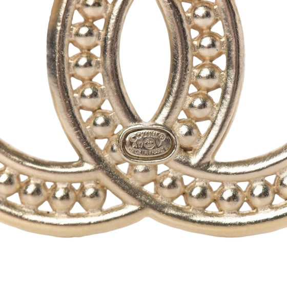 Chanel 2017 CC Pearl Crystal Baguette Gold Brooch
