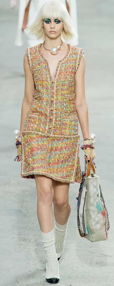 Chanel 14P Multicolor Fantasy Tweed Runway Dress FR 38/40