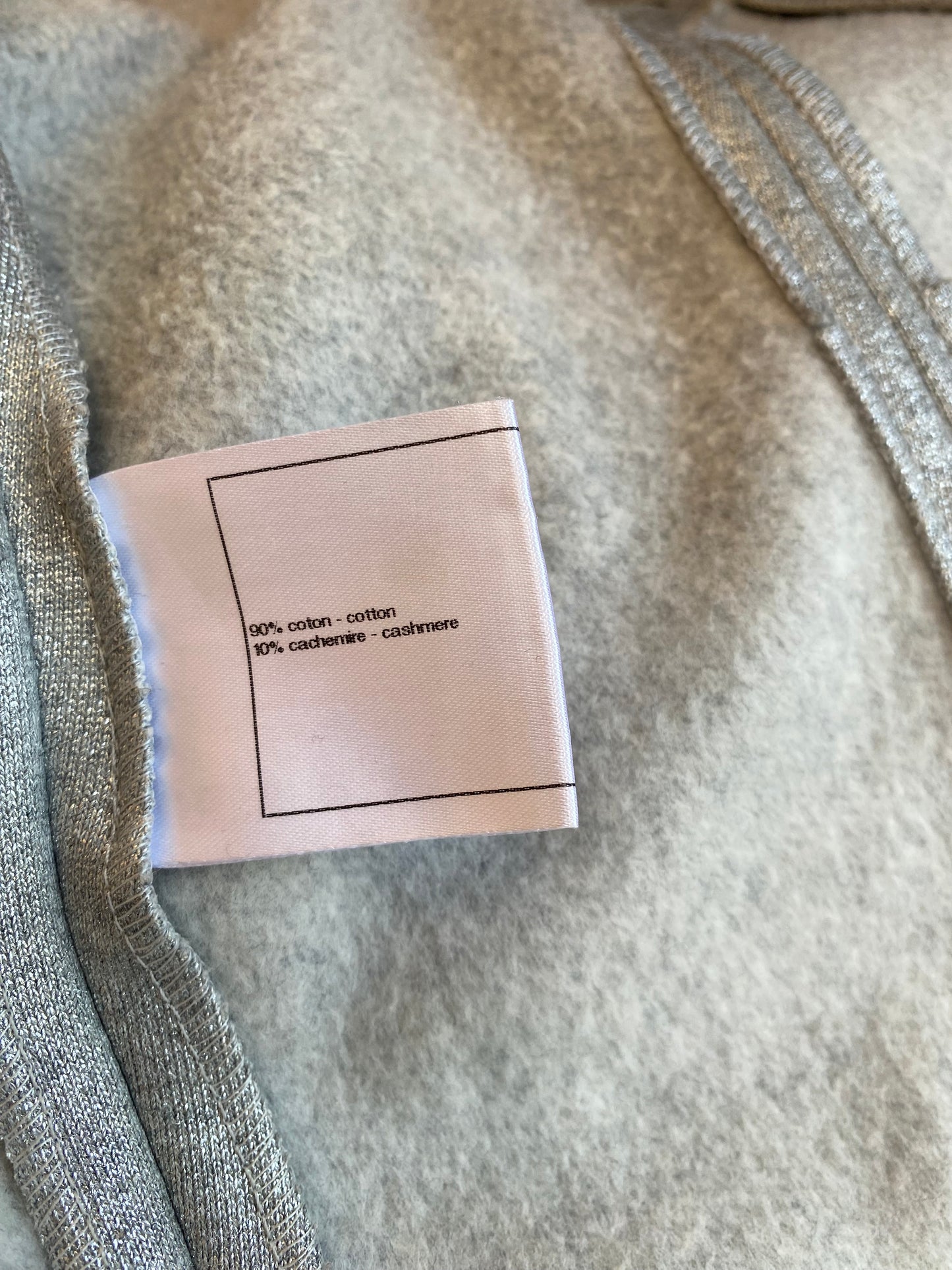 Chanel 2014 Supermarket Metallic Silver Grey Bomber Jacket Tweed and Lucite Pink Trim FR 38