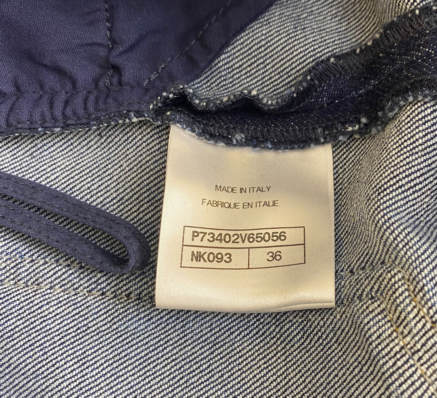 Chanel 22B Dark Blue Quilted Print Jeans FR 36