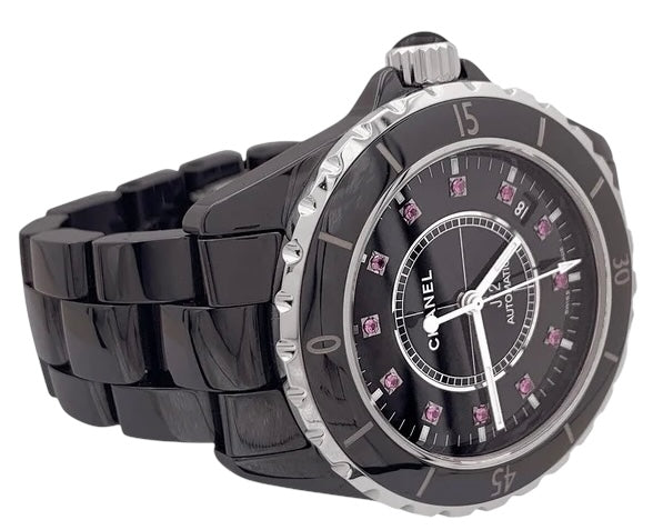 Chanel Black Ceramic Ruby 38mm (Large Bezel) J12 Automatic Watch