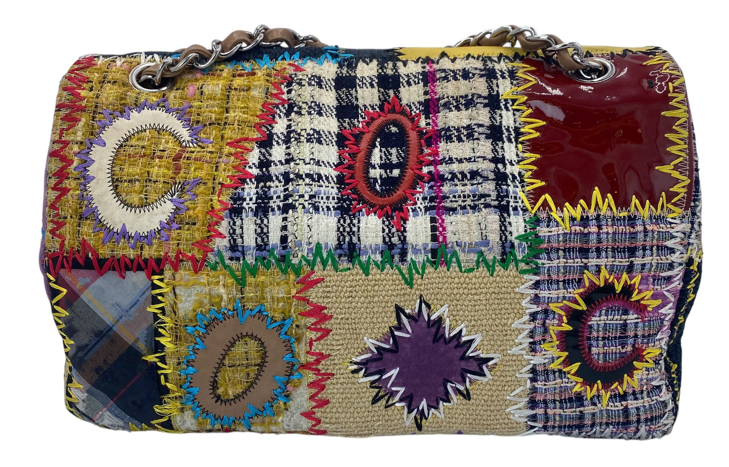 Chanel 2011 Jumbo Patchwork Multicolor Classic Flap Bag