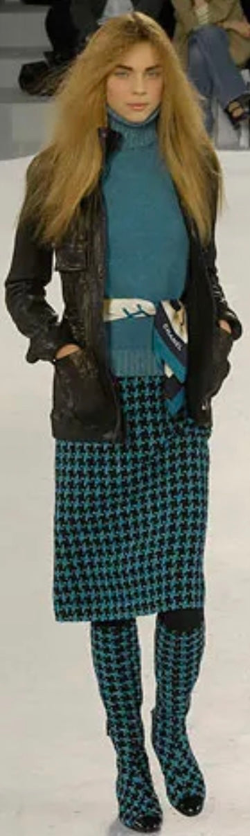 Chanel 07A Runway Black Lambskin Leather Utility Jacket Coat FR 40