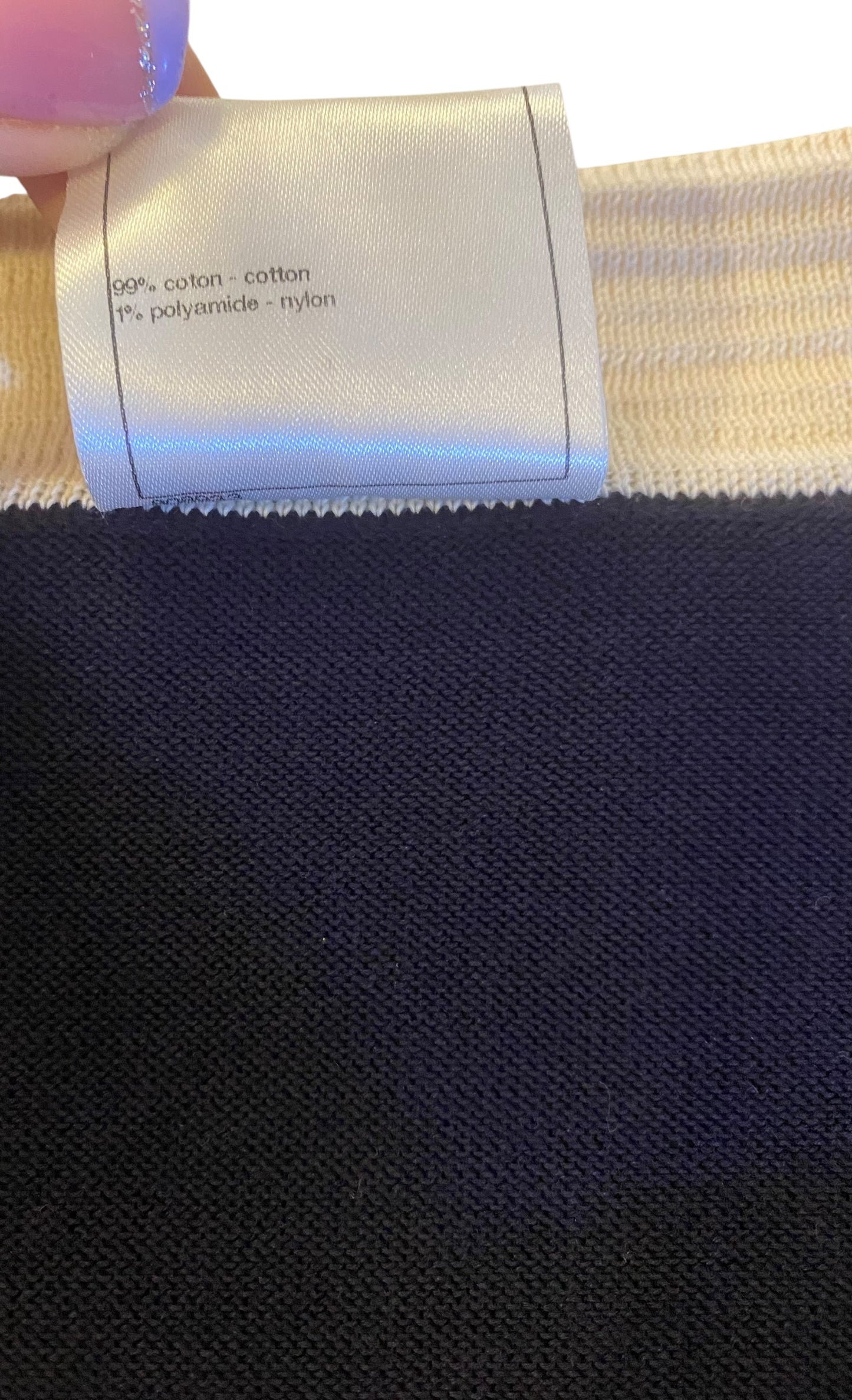 Chanel 14C Navy Blue White Gondola Motif CC Buttons Dress FR 36