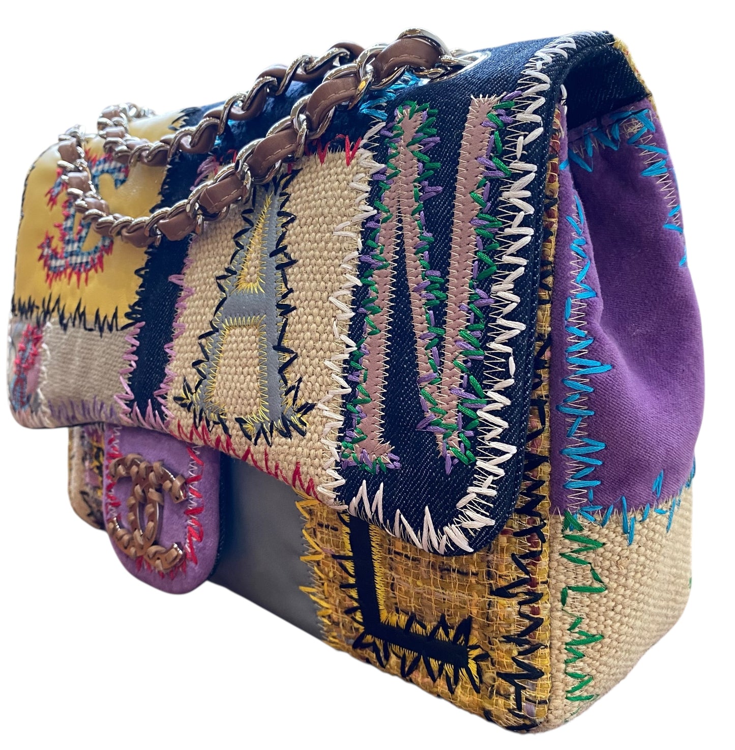 Chanel 2011 Jumbo Patchwork Multicolor Classic Flap Bag