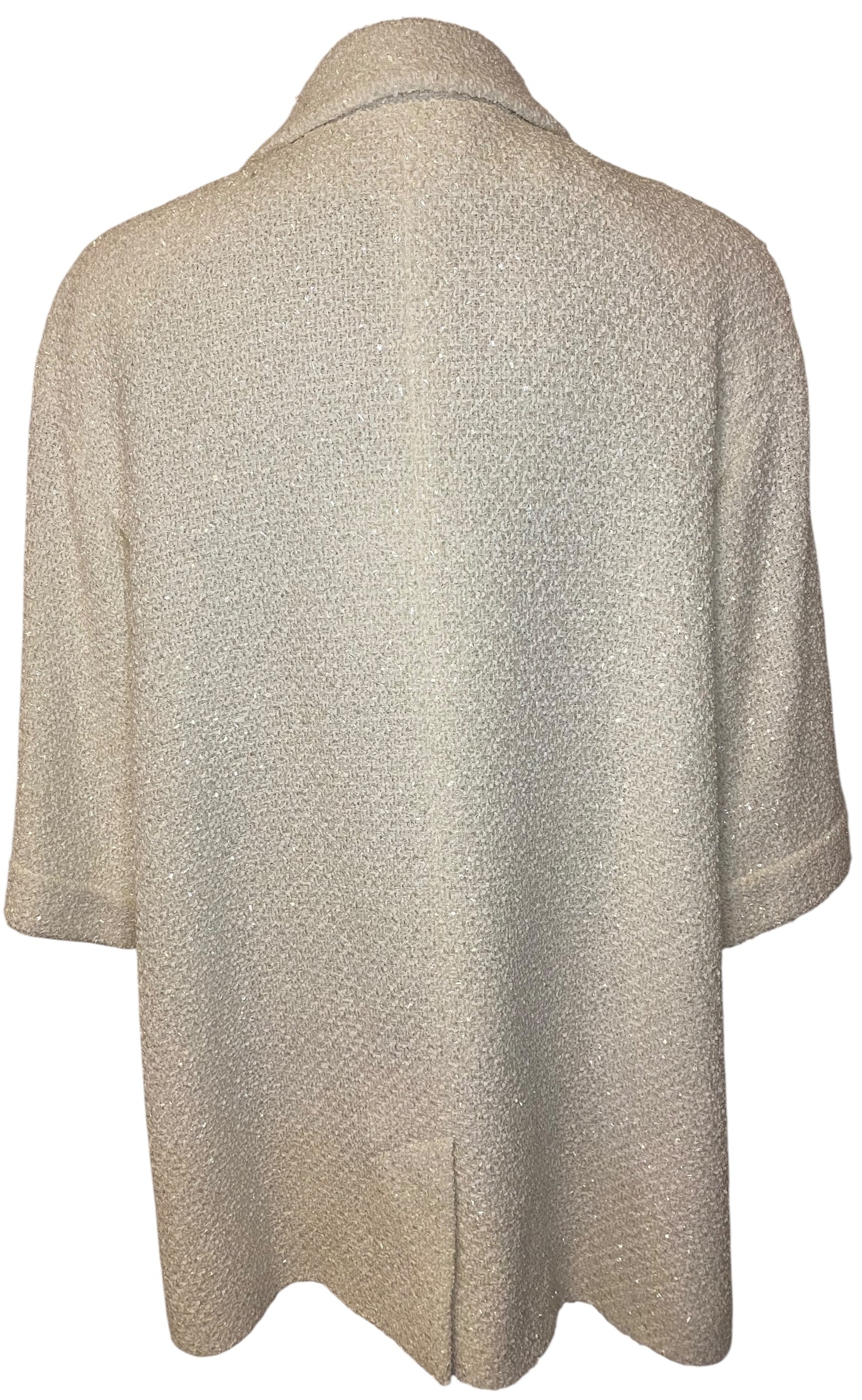 Chanel NWT 22S Runway Ecru Tweed Boucle Coat Jacket FR 42
