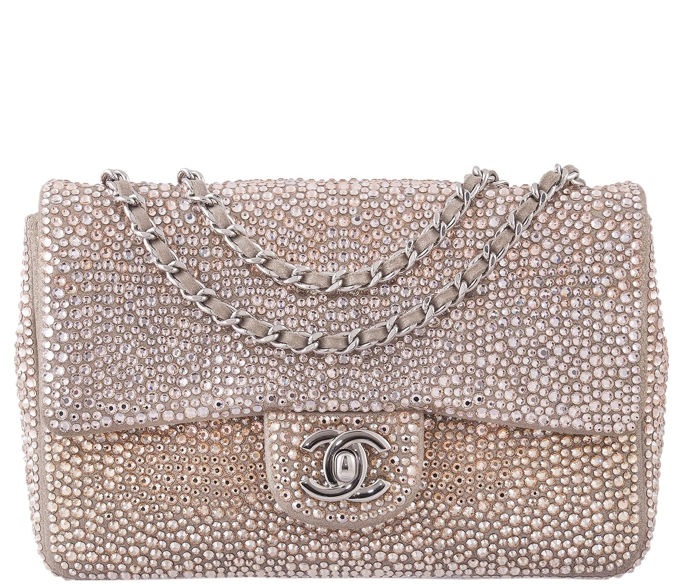 Chanel 2015 Swarovski Crystals Mini Square Classic Flap Bag