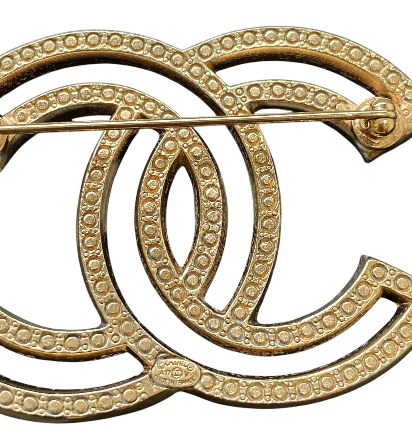 Chanel 2017 Crystal Gold CC Brooch