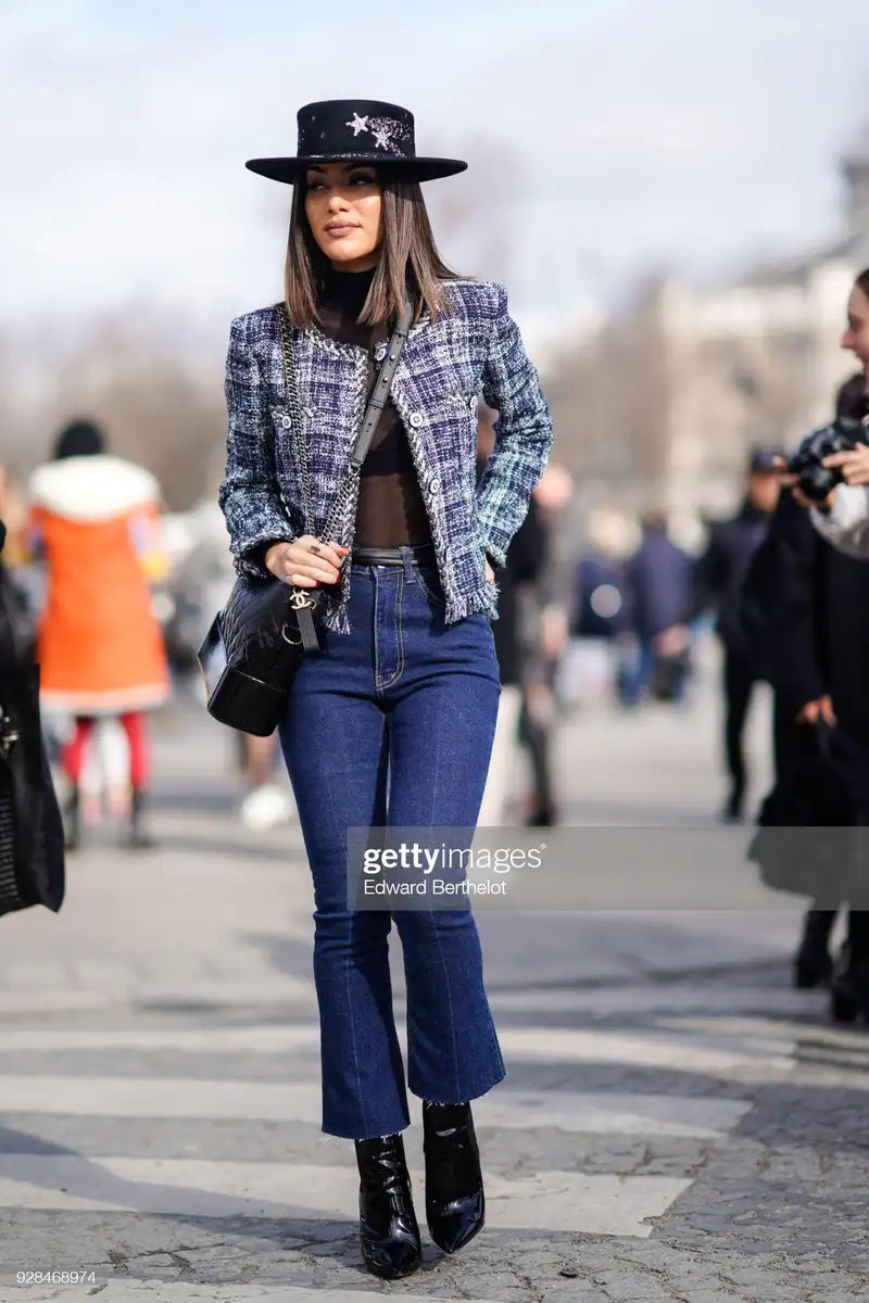 CHANEL 18P BLUE FANTASY TWEED LESAGE JACKET FR 42