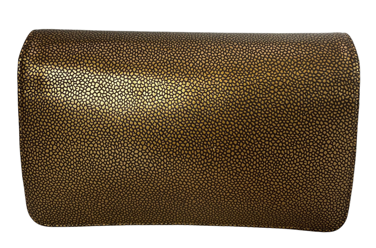 Chanel Gold Bronze Metallic Caviar Timeless Wallet on Chain Double CC WOC