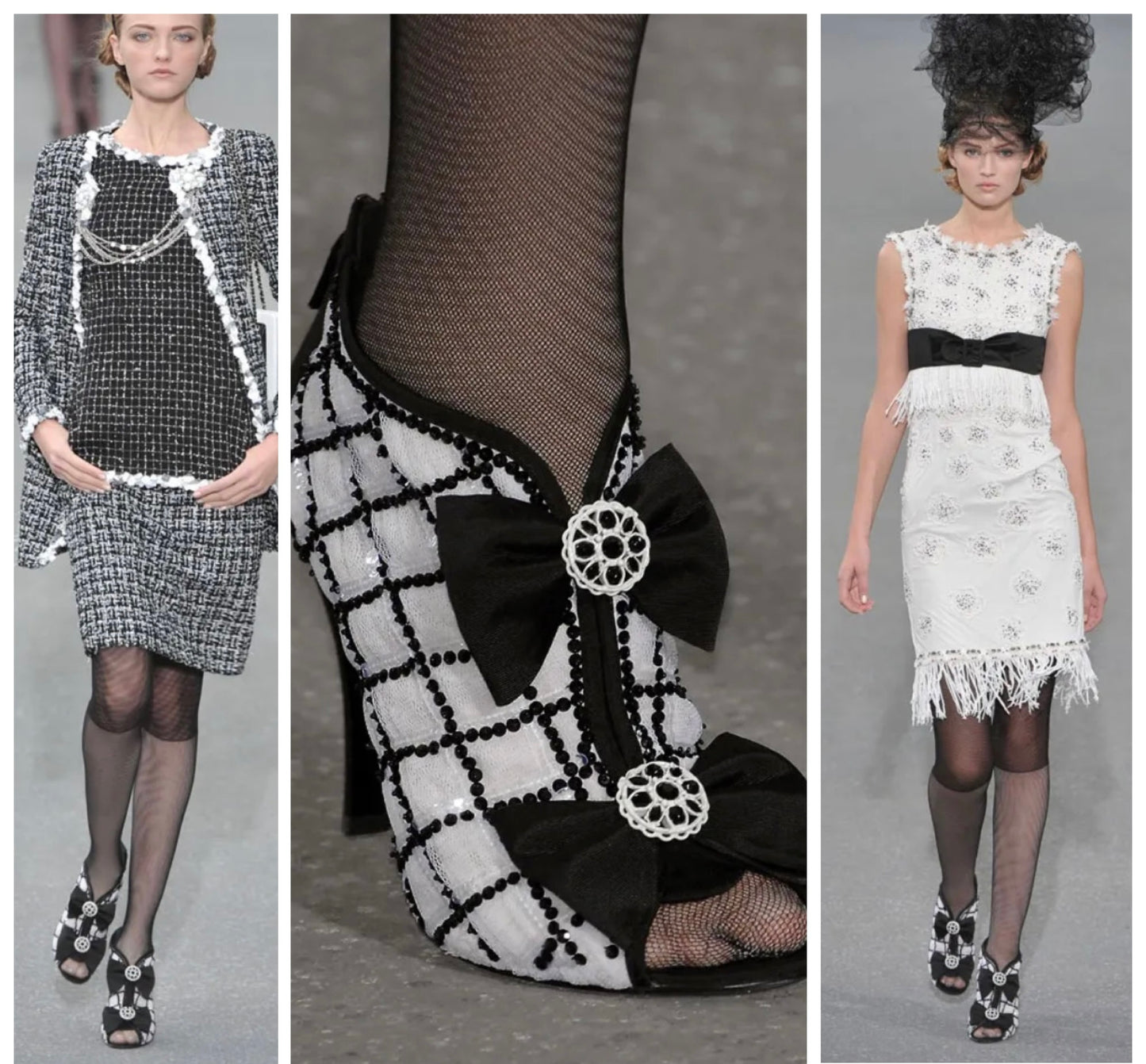 Chanel 09P Runway Black Sequin Bow CC Brooch Strap Heels Sandals EU 40
