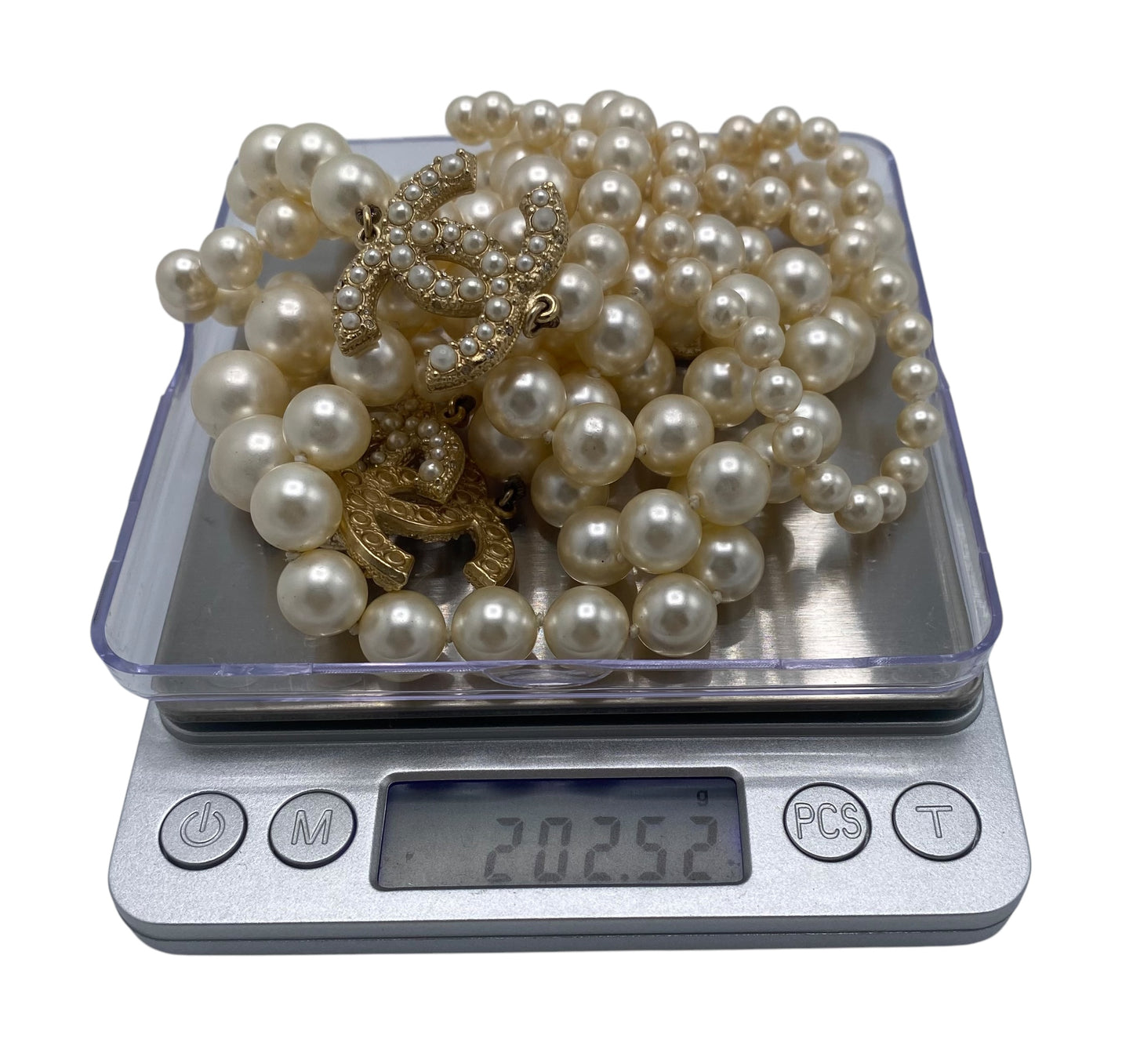 Chanel 14C Extra Long Pearl CC Charm 100th Anniversary Edition Necklace Belt
