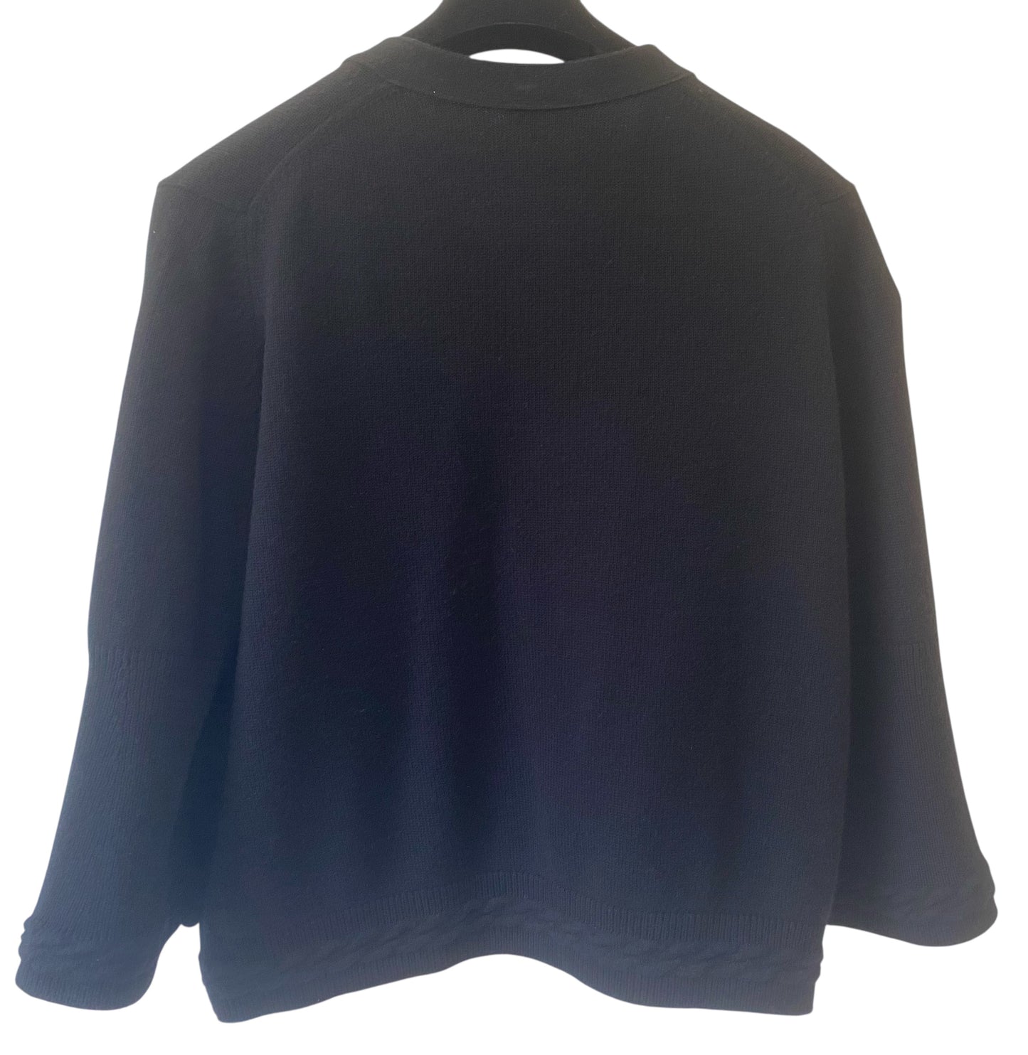 Chanel Cashmere Black Classic Cardigan FR 44