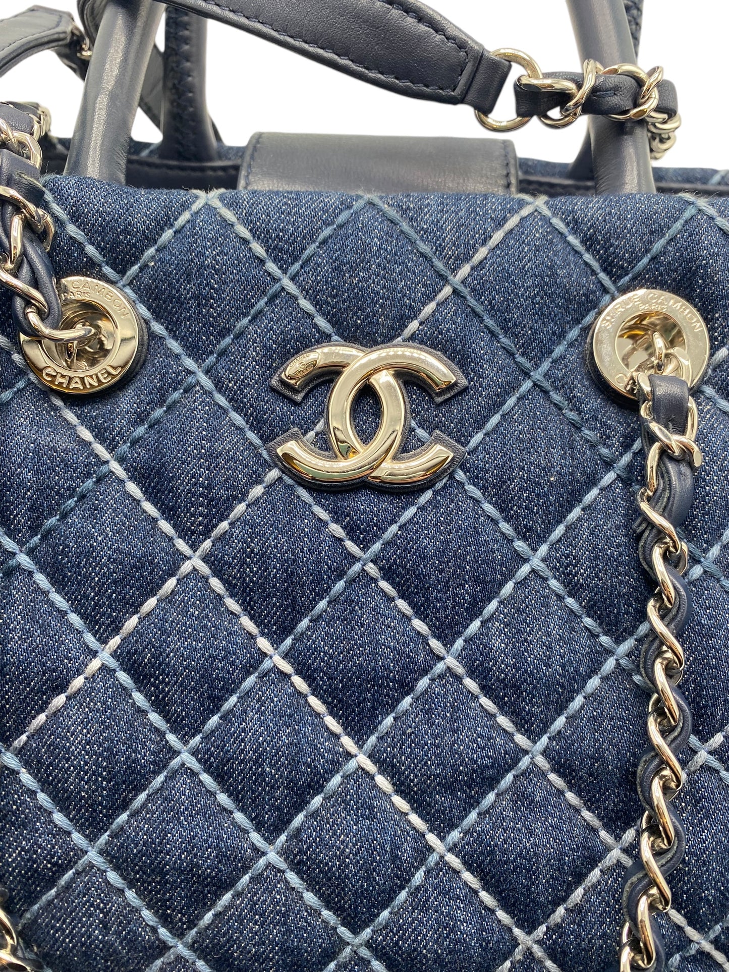 Chanel 2020 Cruise Denim Coco Handle Shopper Tote