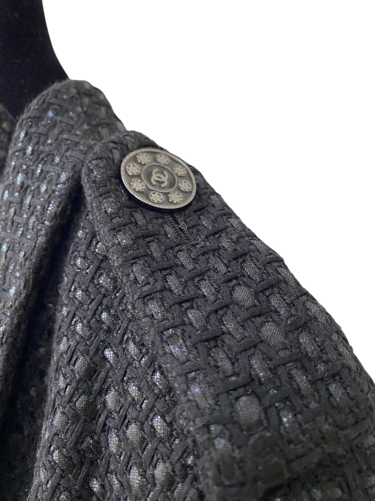 Chanel 16C Timeless Paris Seoul Black Tweed Jacket FR 40