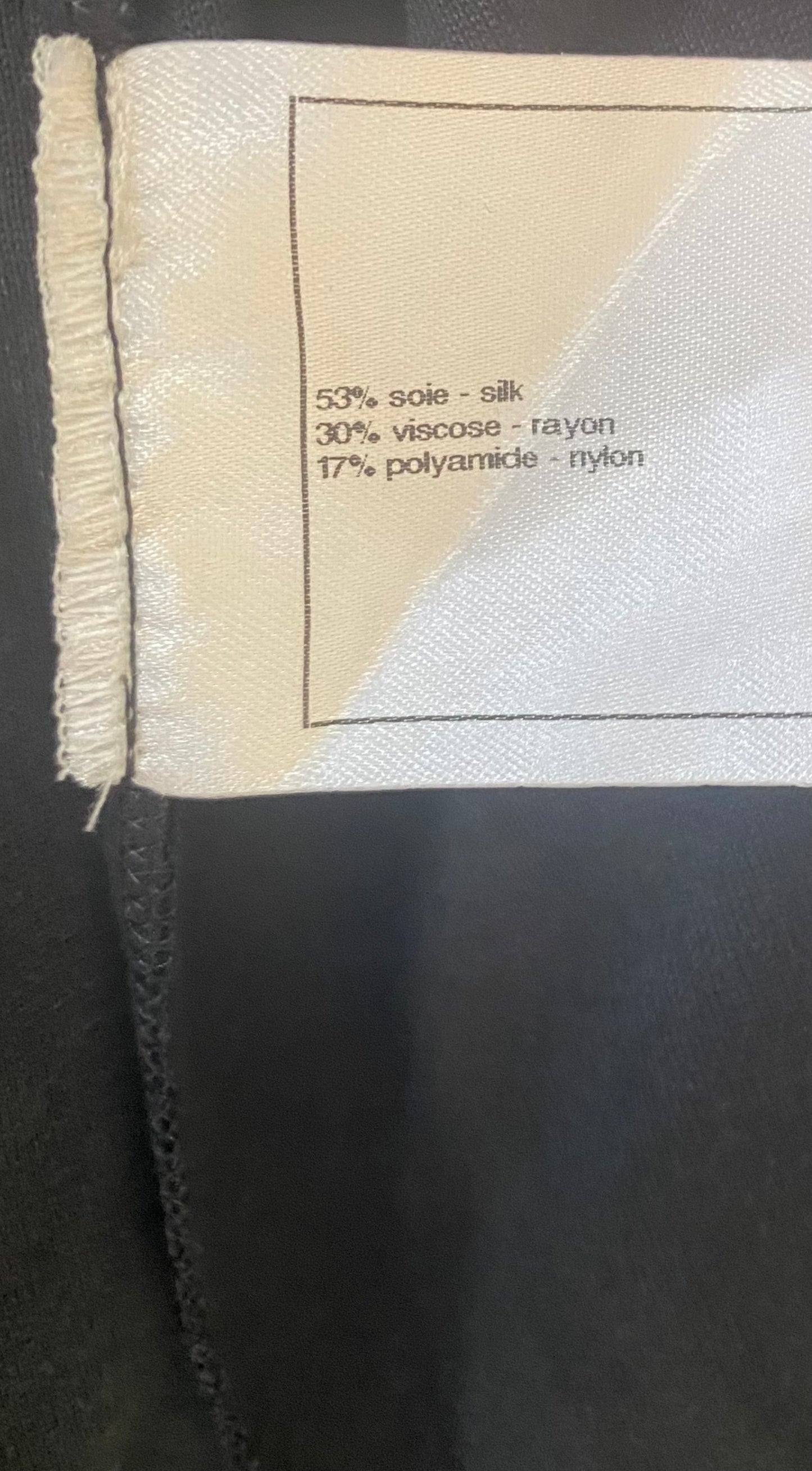 CHANEL 13P BLACK BLOUSE TOP PEARL CC BUTTONS FR 36