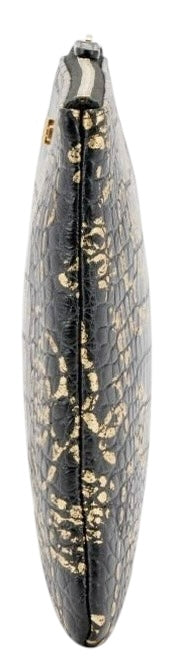 Chanel 19A Paris New York Egyptian Croc Embossed Graffiti Medium O Case Clutch