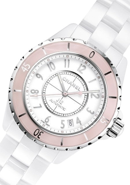 Chanel Limited Edition J12 Automatic 38mm (Large Bezel) Pink White Ceramic Watch