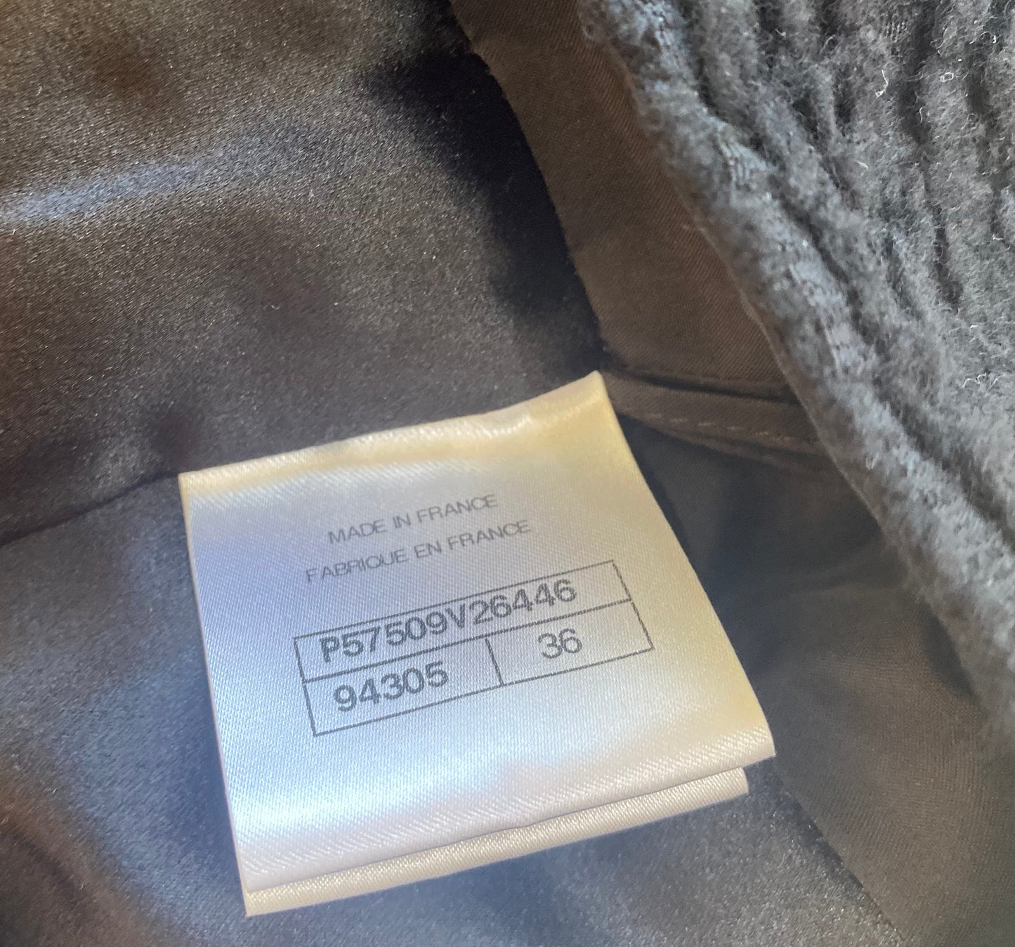 Chanel 17A Paris Black Wool Silver Metallic Trim Skirt FR 36