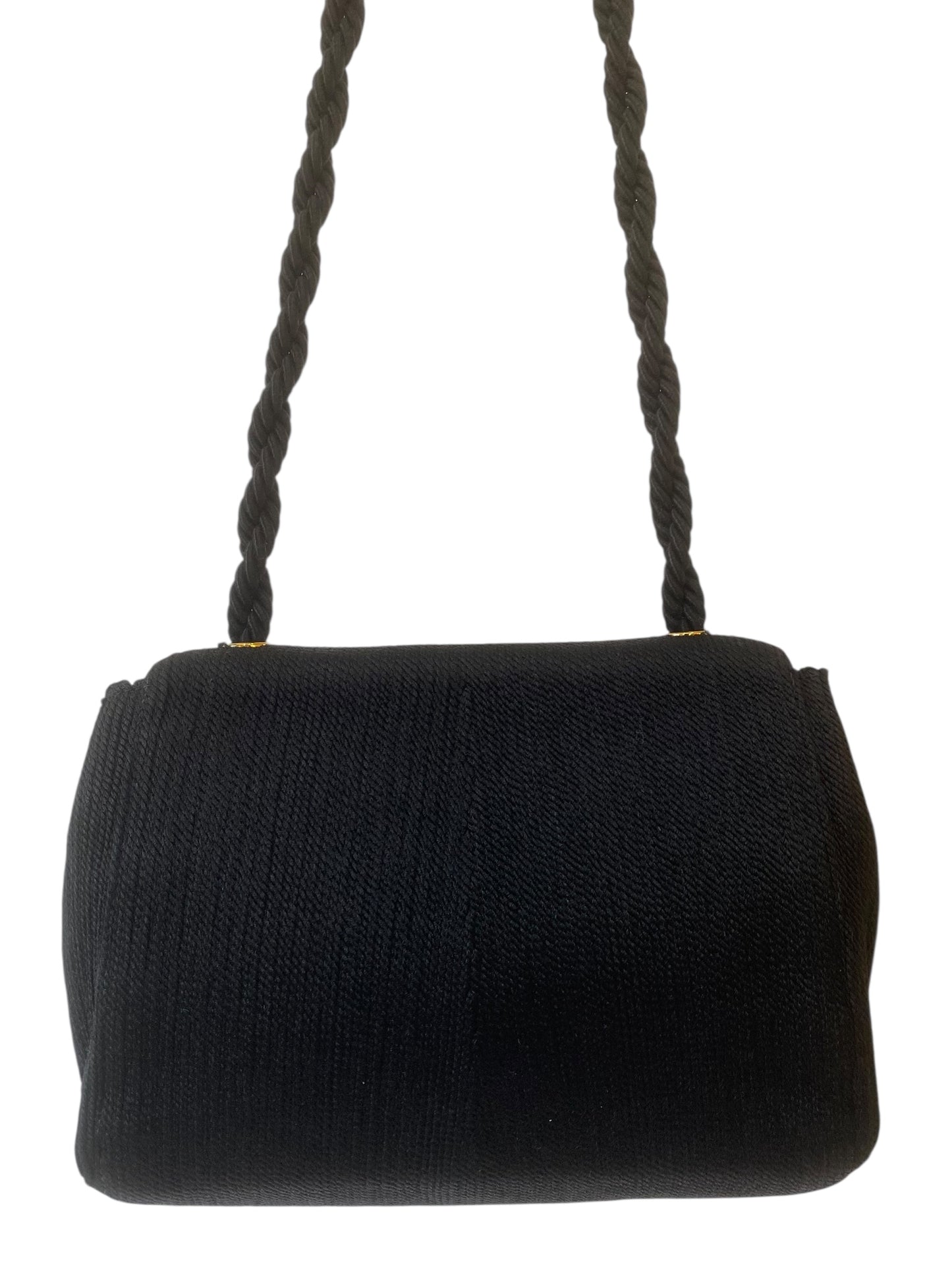 Vintage Chanel 1997 Silk Rope Woven Kelly Flap Bag 24K Gold Hardware