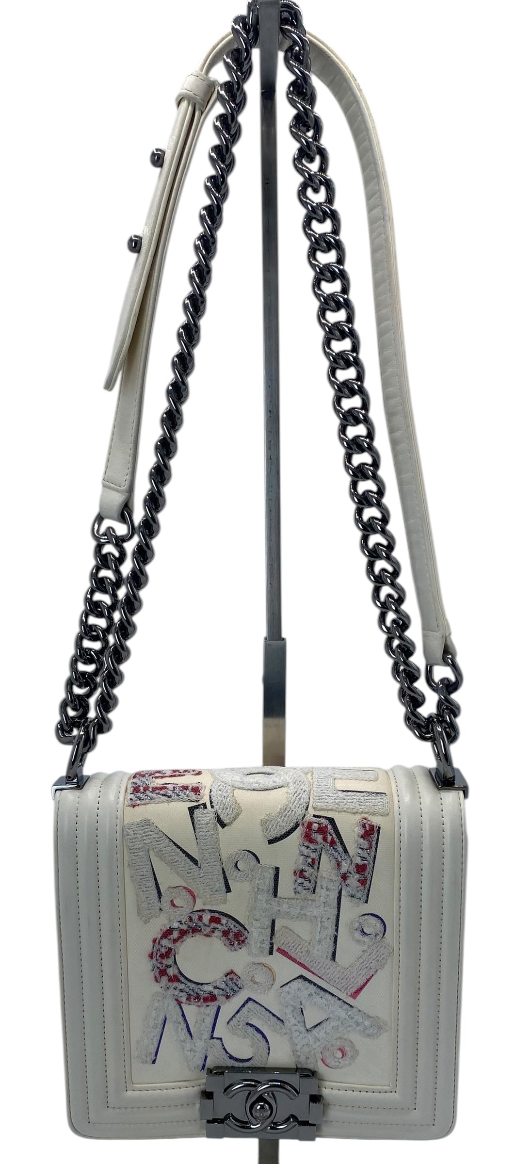 Chanel 14S Rare Limited Edition No 5 Graffiti Lambskin Boy Bag