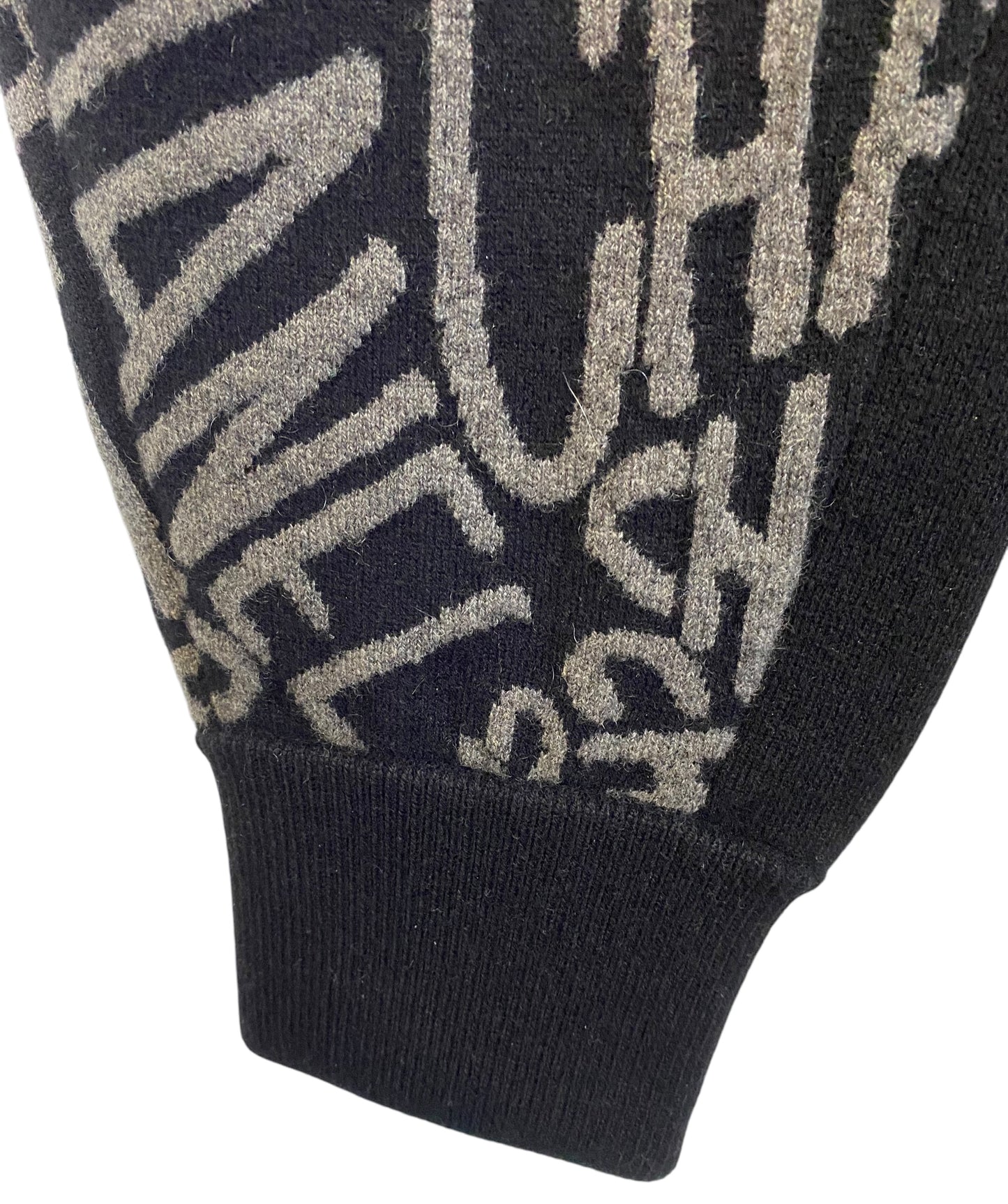 NWT Chanel Logo 21N Coco Neige Black Grey Cashmere Bottoms Lounge Pants FR 38