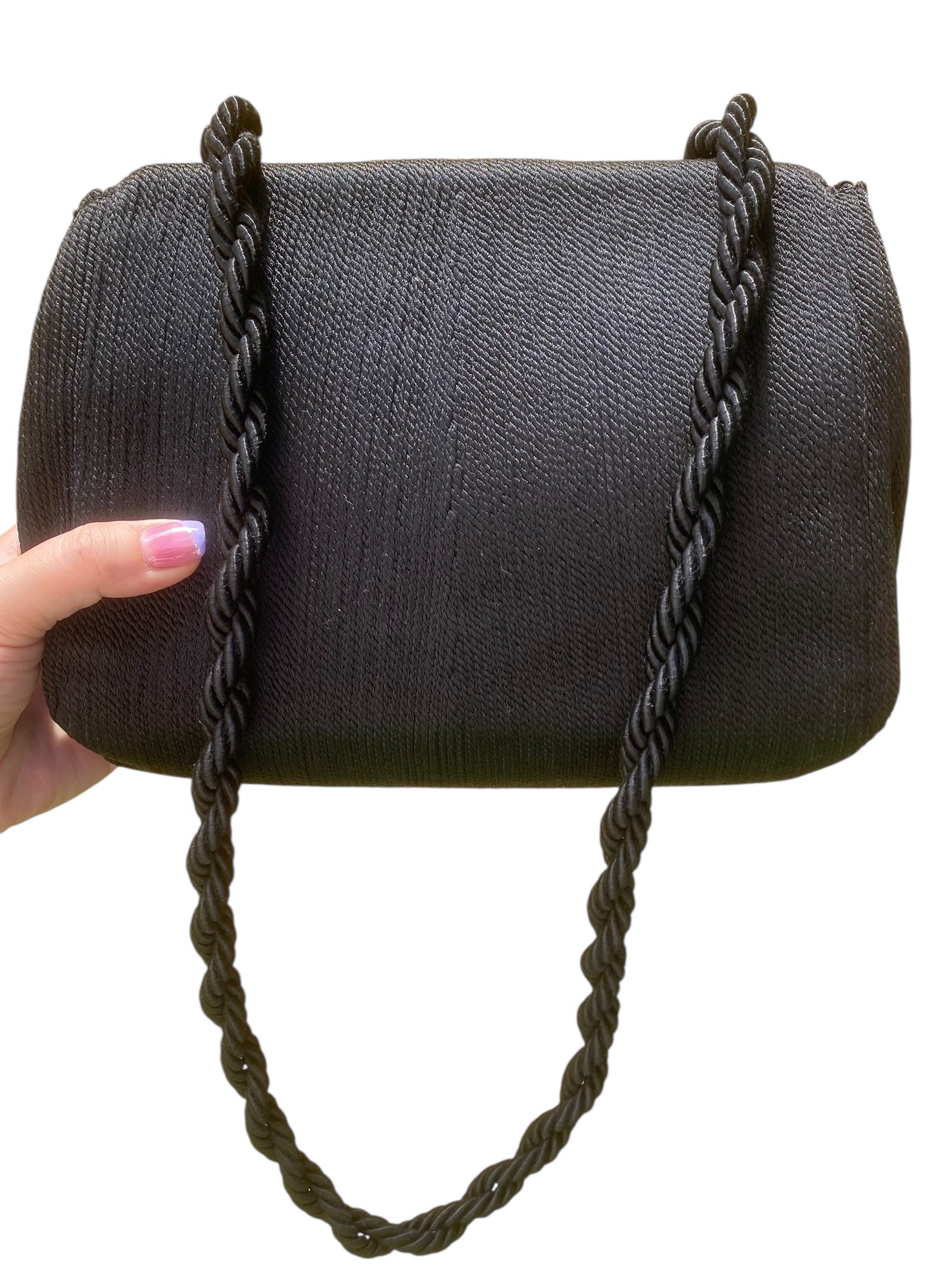 Vintage Chanel 1997 Silk Rope Woven Kelly Flap Bag 24K Gold Hardware