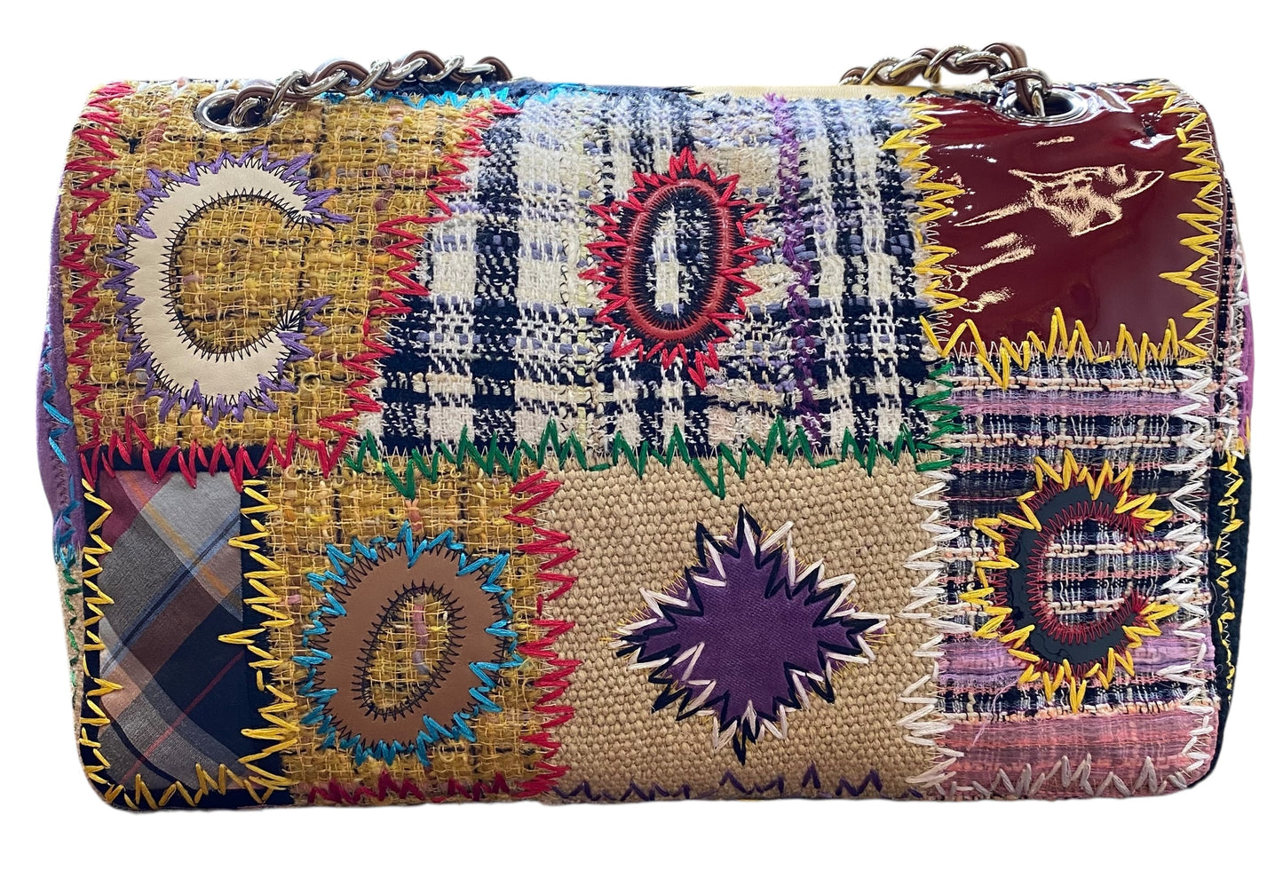 Chanel 2011 Jumbo Patchwork Multicolor Classic Flap Bag