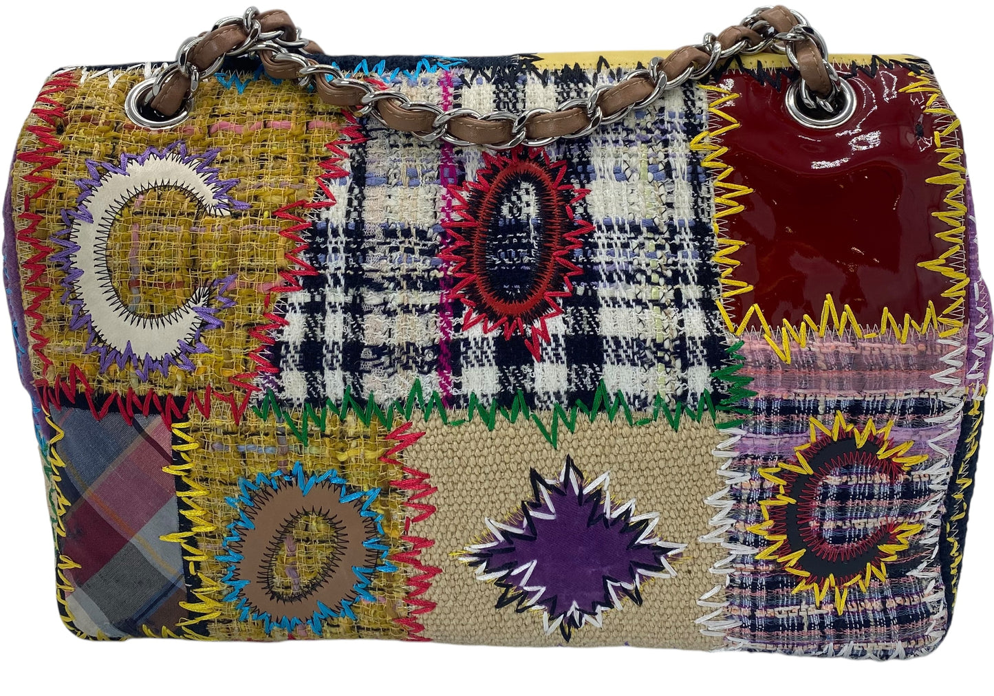 Chanel 2011 Jumbo Patchwork Multicolor Classic Flap Bag