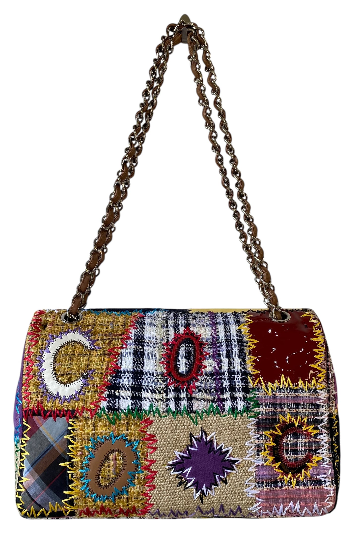 Chanel 2011 Jumbo Patchwork Multicolor Classic Flap Bag