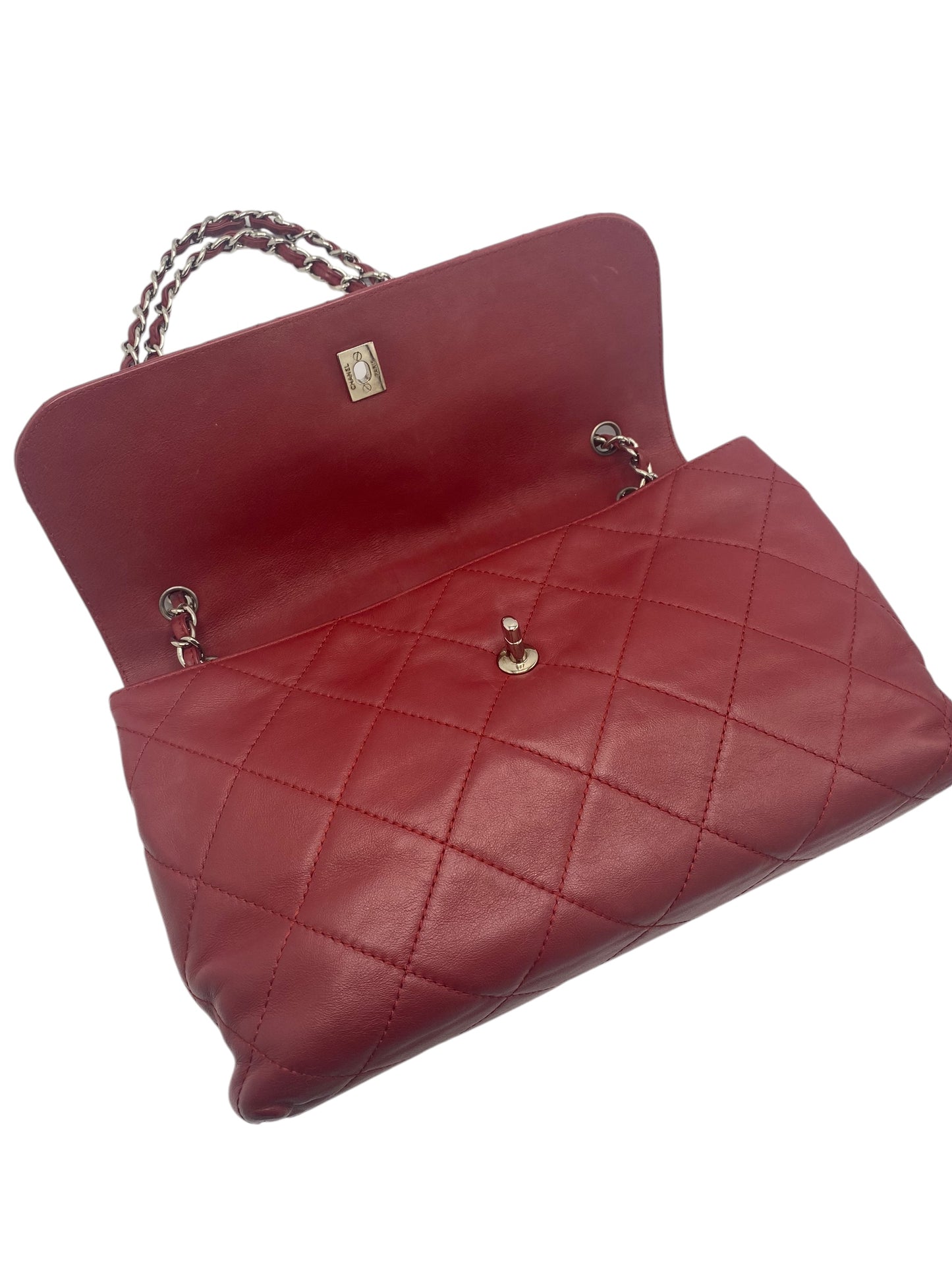 Chanel In The Business Dark Red Quilted Leather Classic Flap Bag SHW