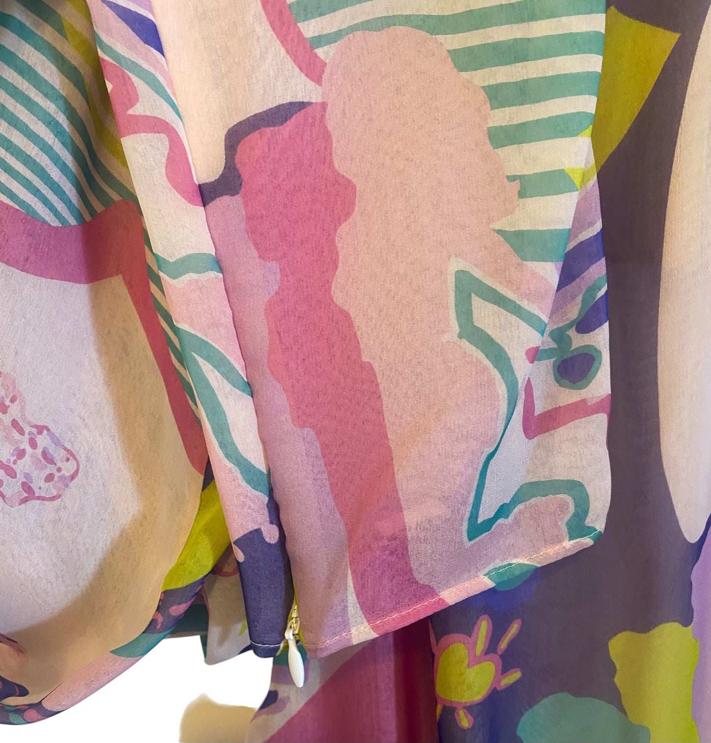 Chanel 24C Runway MultiColor Graffiti Silk Harem Pants FR 34