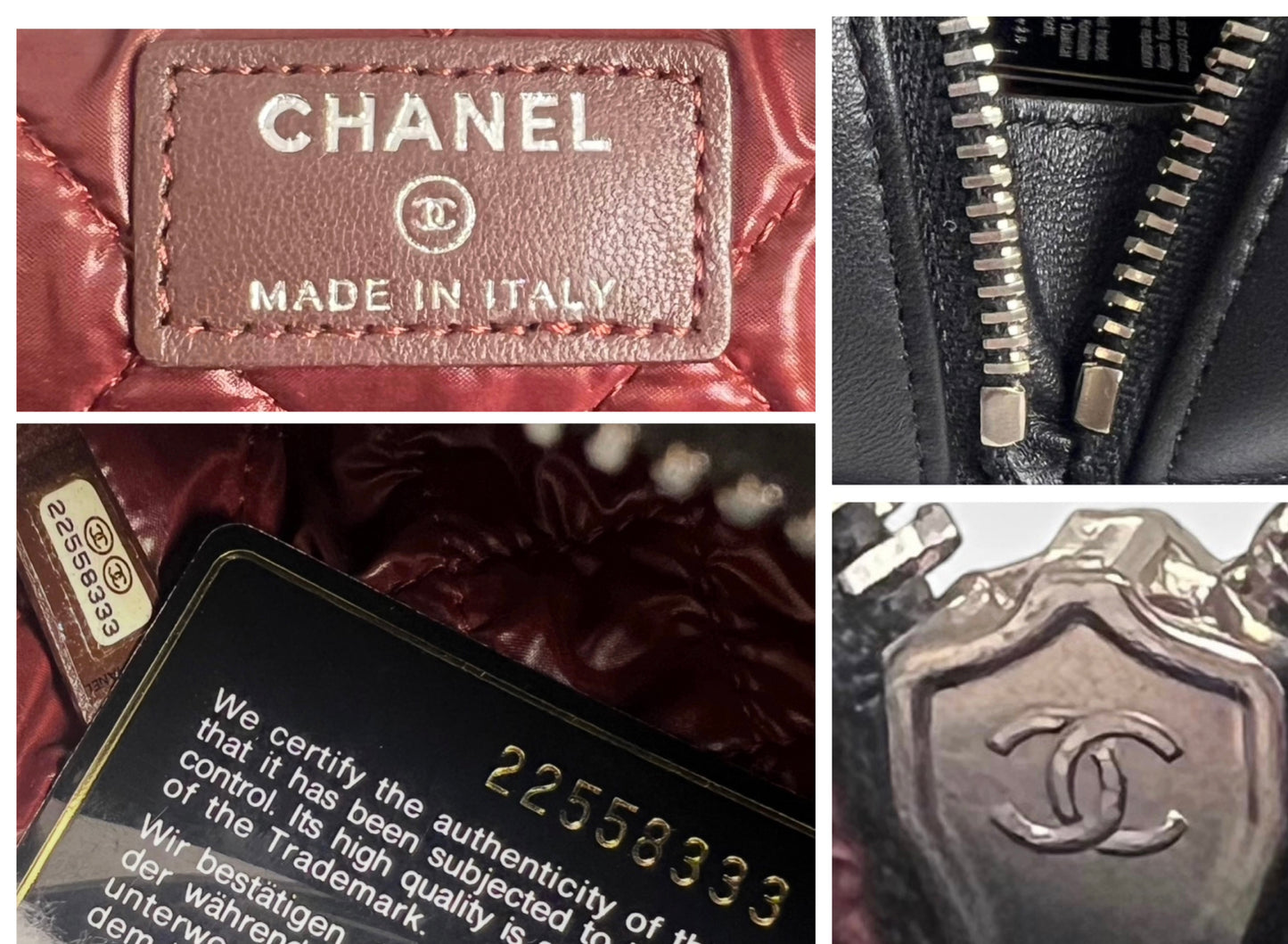 Chanel Black Lambskin Quilted Medium Rectangular Pouch Cosmetic Vanity Case Clutch