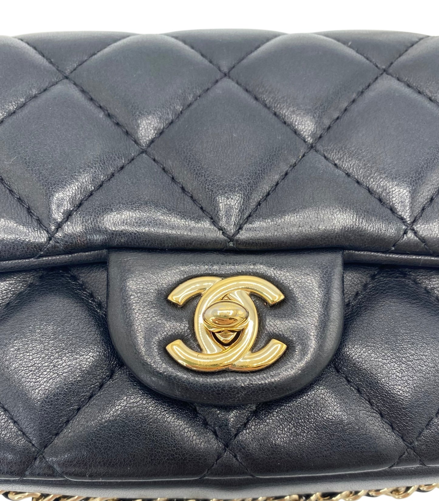 Chanel 2020 My Precious Pearls Black Lambskin Quilted Small Flap Bag GHW