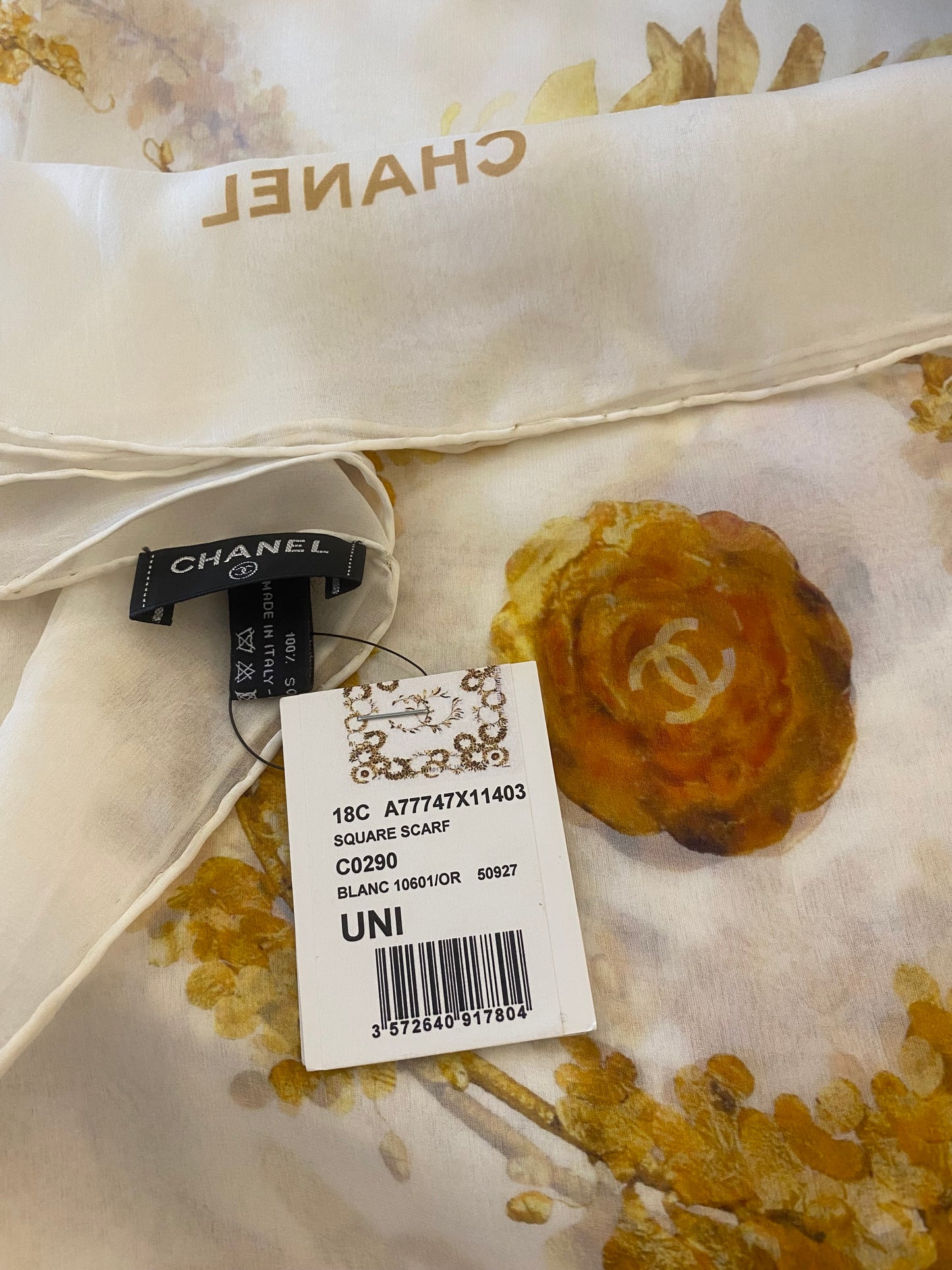 NWT Chanel 18C Paris-Greece XL Silk Wrap Scarf Cover Up Sarong Pareo