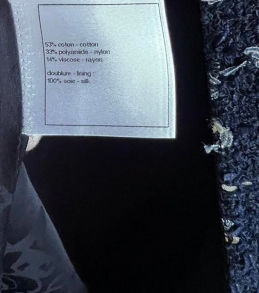 Chanel 11C Saint-Tropez Cruise Collection Navy Blue Tweed Dress FR 44