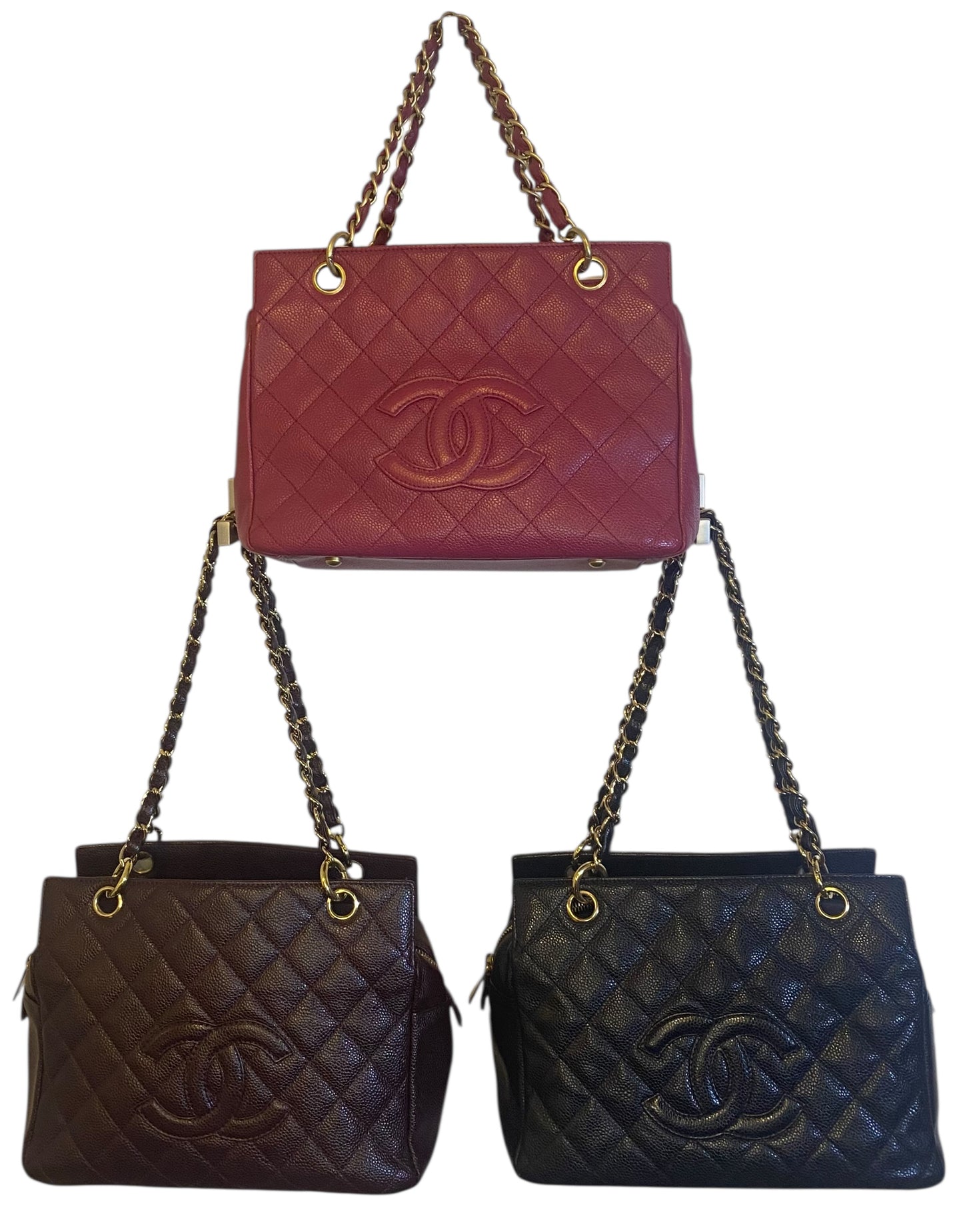 Chanel PPT Black Quilted Caviar Leather Petite Timeless Shopping Tote Bag GHW