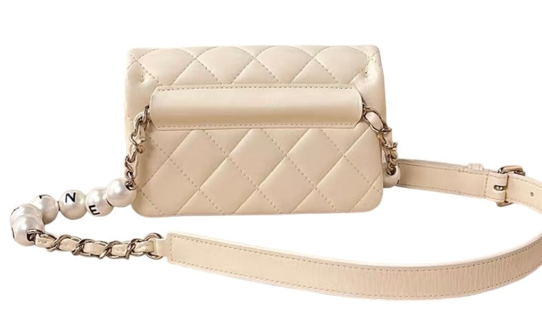 Chanel My Precious Pearls Waist Bag Quilted Lambskin Mini Belt Bag