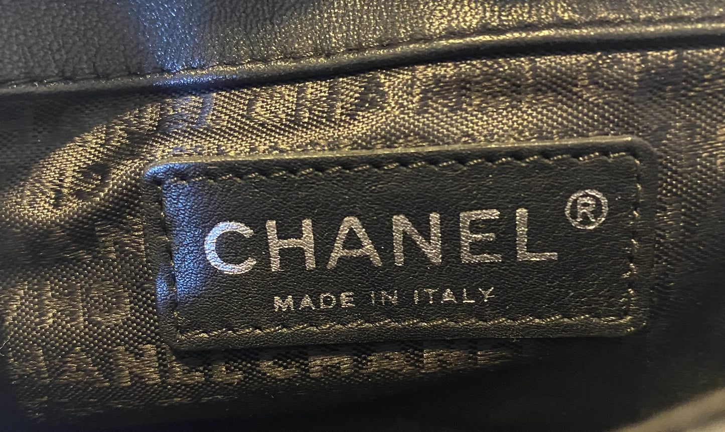 Chanel 04A Black Satin Mini Micro Square Quilted Lipstick Mirror Charm Flap Bag