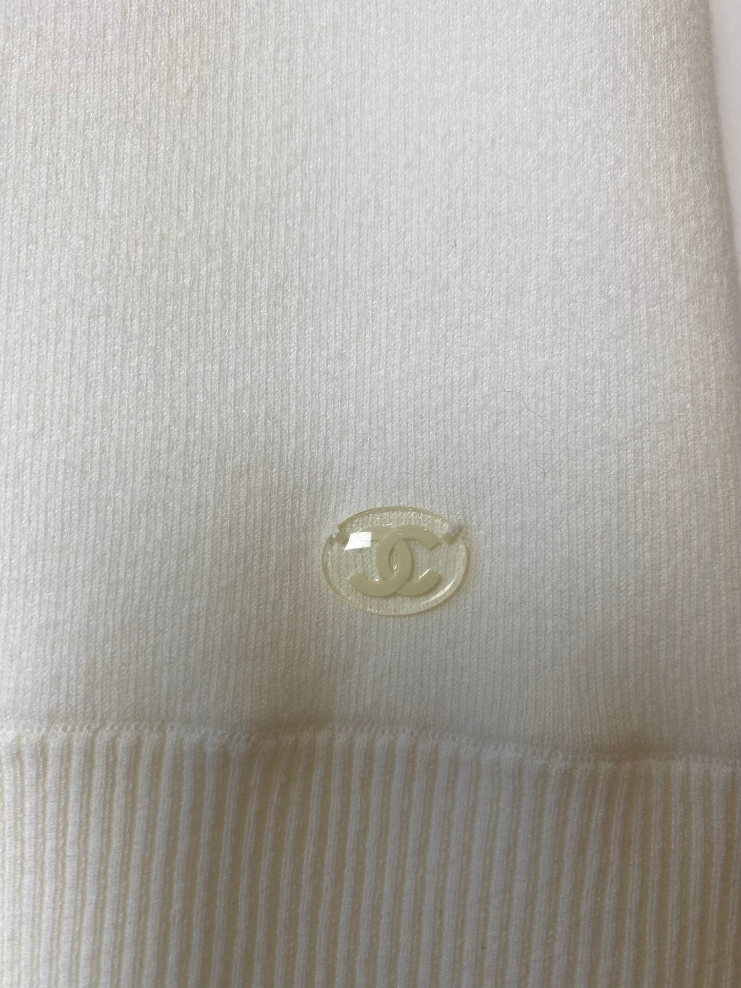 CHANEL 18P WATER DROP EMBELLISHED COTTON BLOUSE TOP FR 38