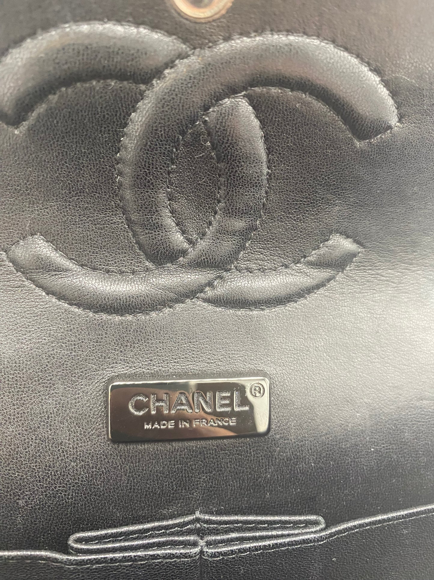 CHANEL 2015 GRAFFITI NEWSPAPER MEDIUM CLASSIC DOUBLE FLAP BAG SO BLACK