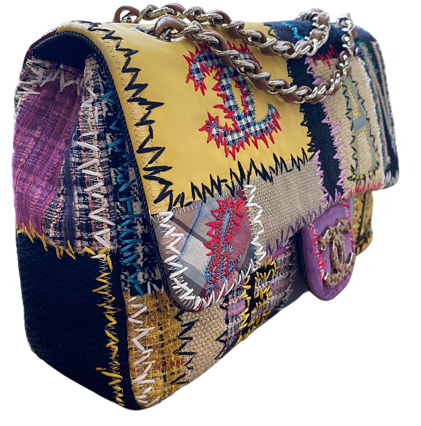 Chanel 2011 Jumbo Patchwork Multicolor Classic Flap Bag