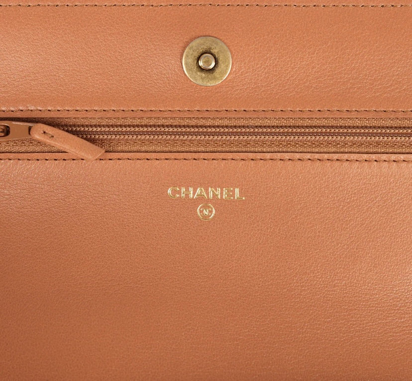 Chanel 19 Caramel Lambskin 21P
Wallet On Chain WOC Mixed Metal Hardware