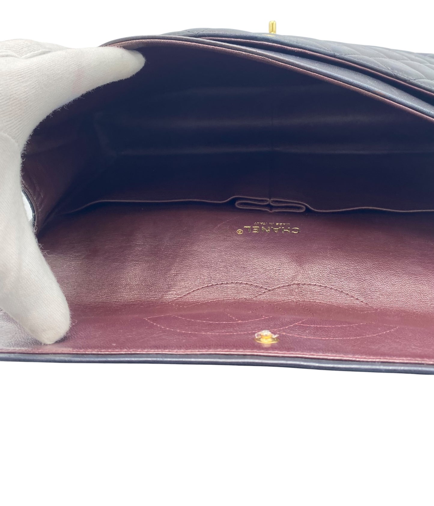 Chanel Maxi Dark Navy Lambskin Timeless Classic Double Flap Bag Gold Hardware GHW