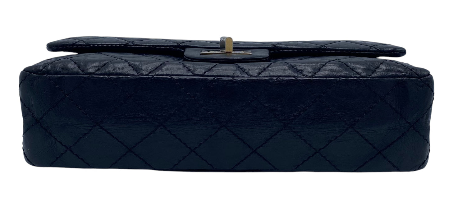 Chanel Black Quilted Aged Calfskin 2.55 Reissue 225 Small Double Flap Bag Gold Hardware