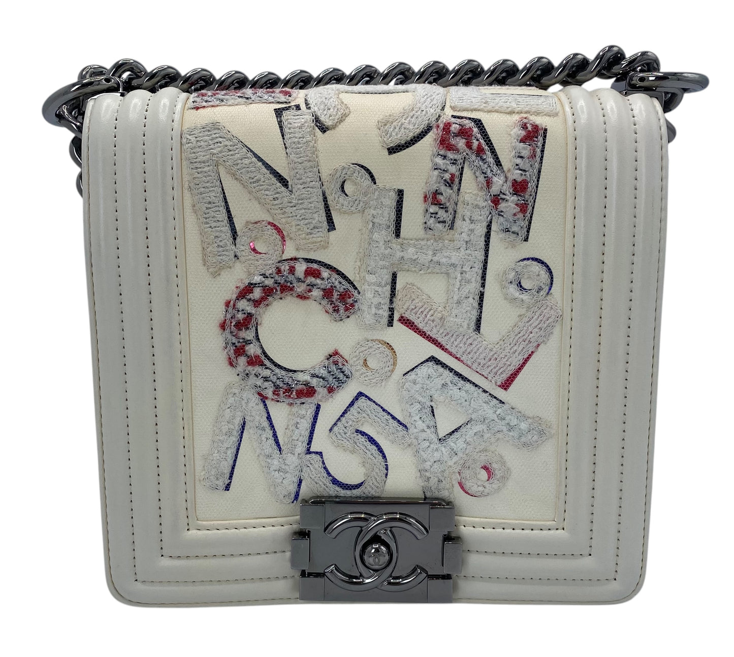 Chanel 14S Rare Limited Edition No 5 Graffiti Lambskin Boy Bag