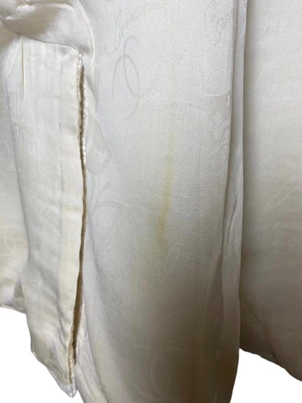 Chanel 12A Paris-Bombay Runway Ivory Ecru Cotton Blazer Long Jacket FR 38